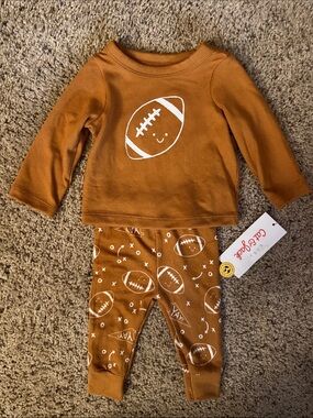 Cat & Jack Rust Orange Football Matching Set